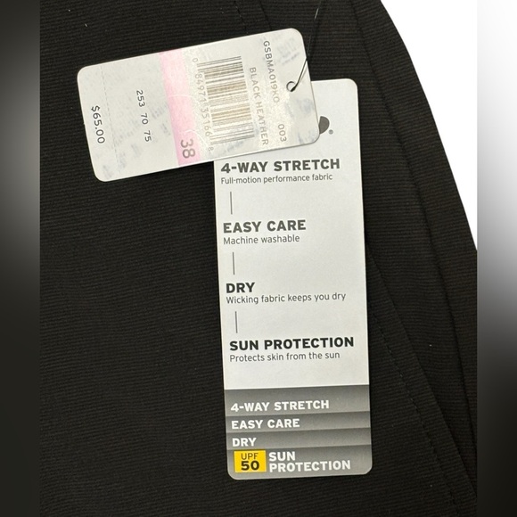 Grand Slam Performance Men 38 Black Heather Golf Short Score Card Pocket Stretch - Picture 4 of 9